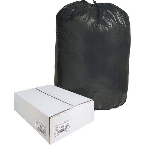 Nature Saver Black Low-density Recycled Can Liners - Extra Large Size - 60  gal Capacity - 38 Width x 58 Length - 1.25 mil (32 Micron) Thickness -  Low Density - Black - Plastic - 100/Carton - Cleaning Supplies - Recycled