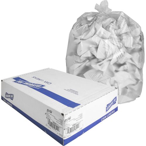 Ultra Plus High Density Commercial Trash Can Liners, 16 Gallon - Resin -  1000/Carton - Clear 