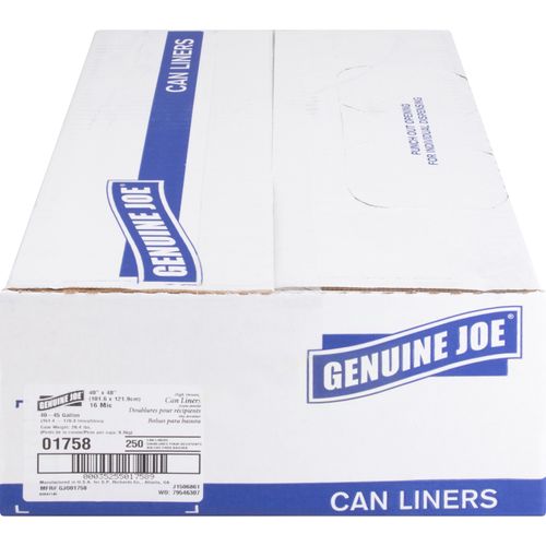 Genuine Joe High-Density Can Liners, Clear