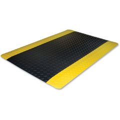 Industrial Deck Plate Anti-fatigue Mat, Vinyl, 24 X 36, Black