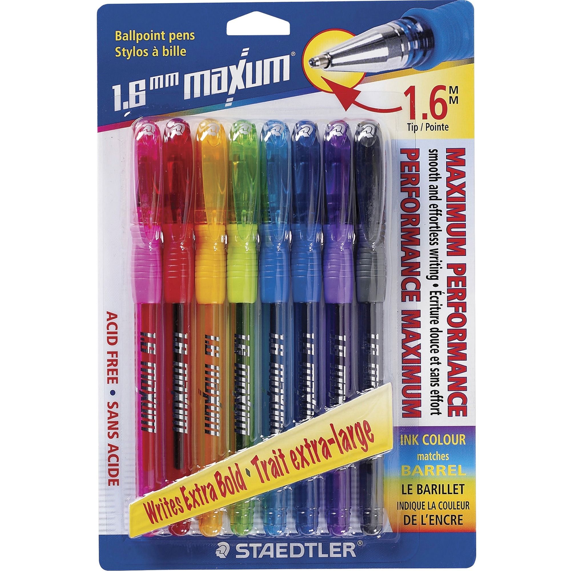 Maxum 1.6mm Tip Ballpoint Pens by Staedtler Mars GmbH & Co. STD9824BBK8