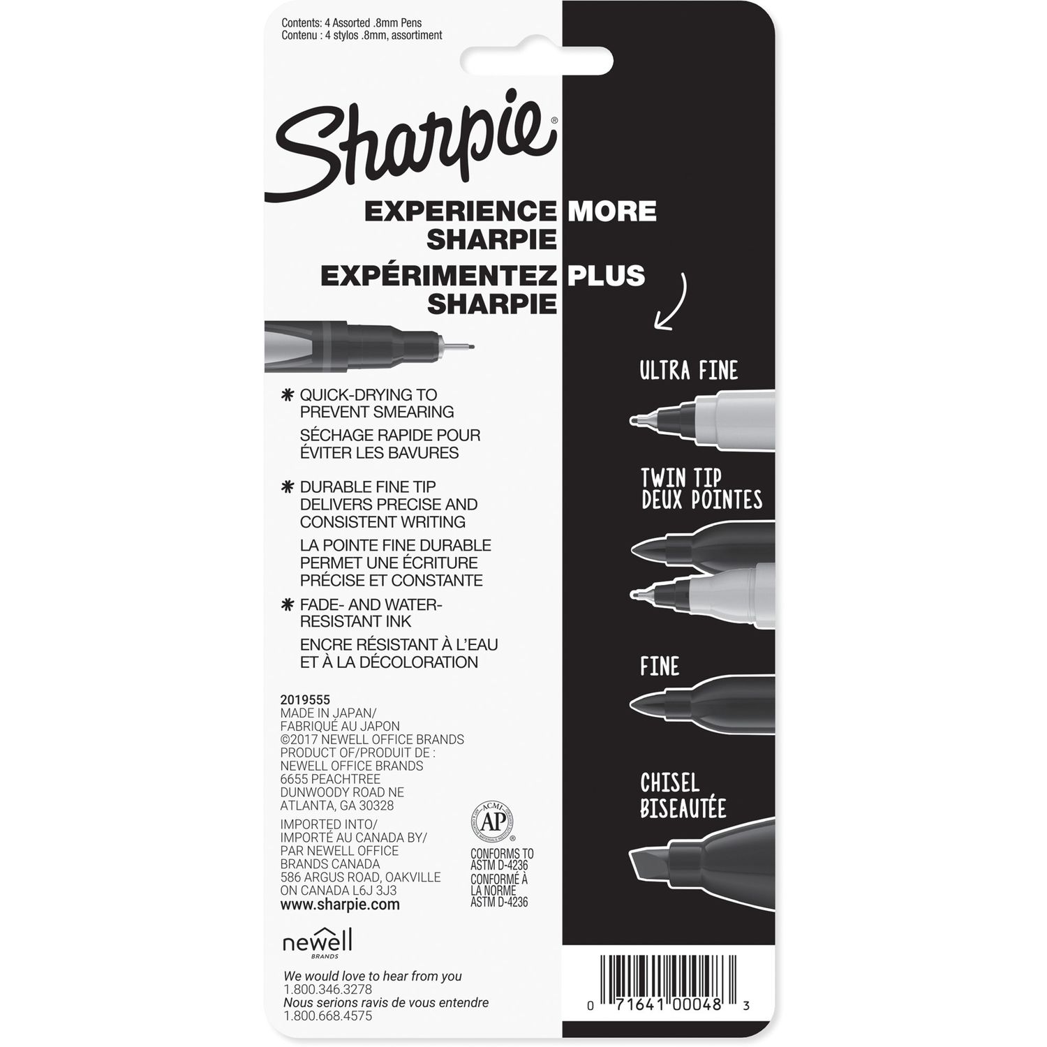  SHARPIE Pen Fine Point Pen, 4 Colored Pens (1742662) : Office  Products