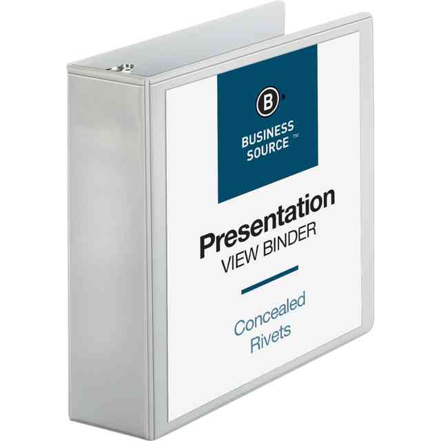 Business Source Basic D-Ring White View Binders - 2 Business Source Basic D-Ring White View Binders - 2