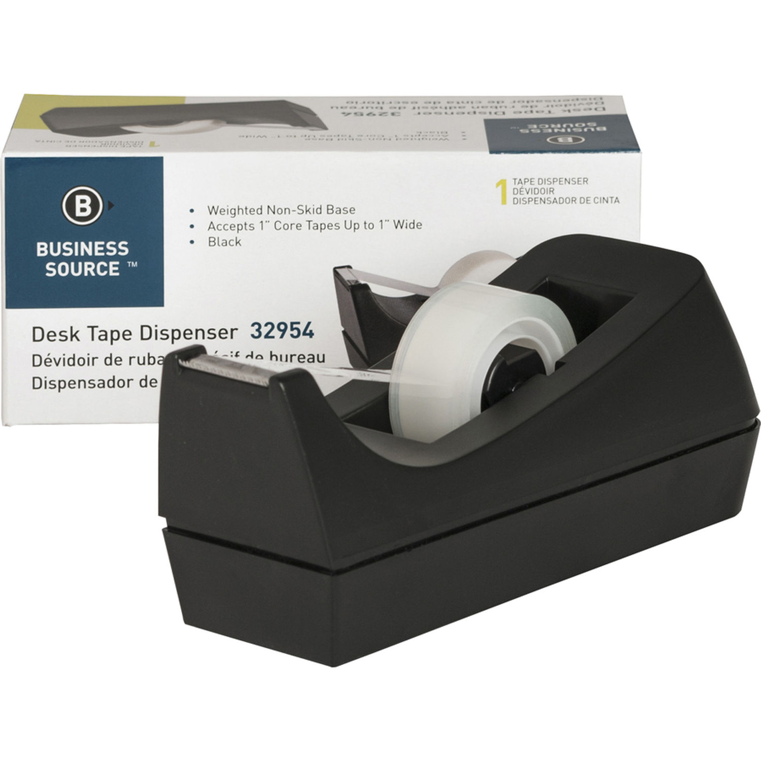 Desktop Tape Dispenser - Non-Skid Base - Weighted Tape Roll Dispenser -  Perfect for Office Home School (Tape not Included) 2 Pack
