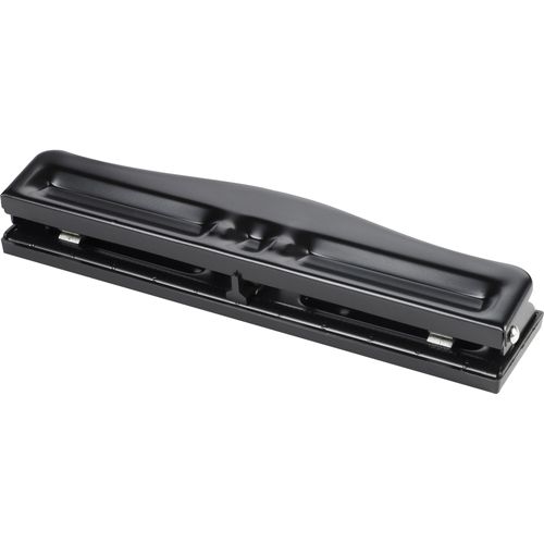 Business Source 3-Hole Adjustable Paper Punch - Black