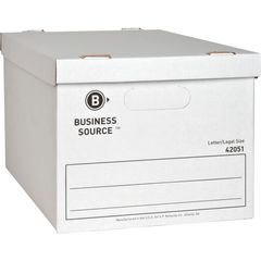 Office Depot Brand Quick Set Up Medium Duty Storage Boxes With Lift Off  Lids And Built In Handles LetterLegal Size 15 x 12 x 10 60percent Recycled  WhiteBlue Pack Of 12 - Office Depot