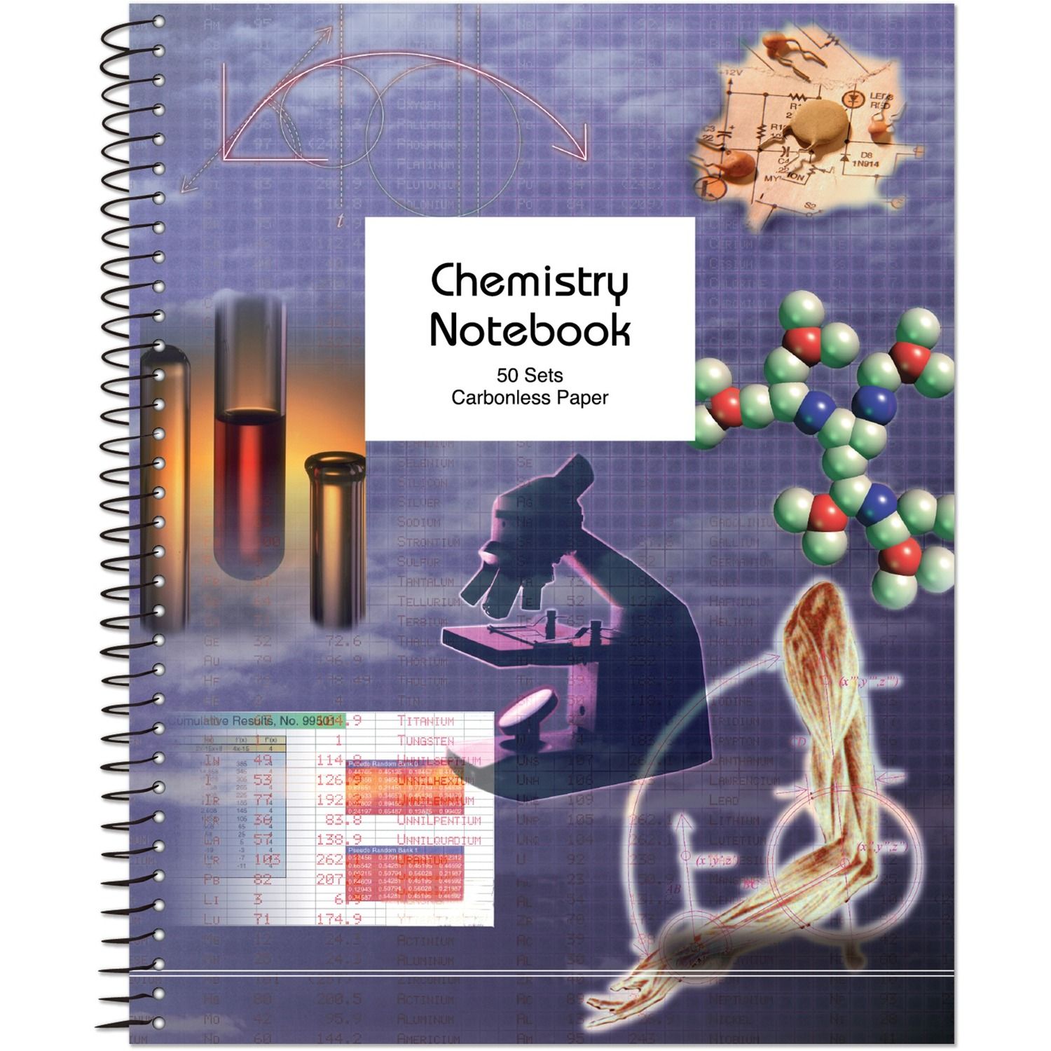 4x4 Graph Ruled Spiral Chemistry Lab Notebook with Carbonless Sets by  Roaring Spring Paper Products ROA77650