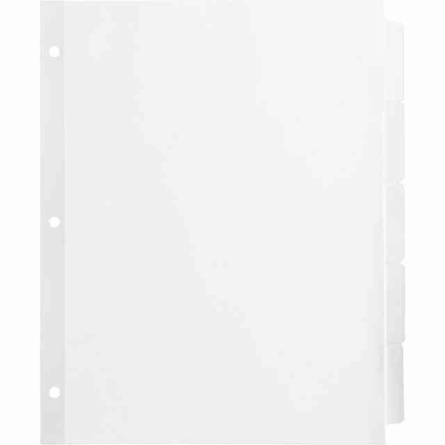 Business Source Reinforced Hole Punched Indexes - 5 Write-on Tab(s) - 3 Hole Punched - White Divider - Recycled - Non-laminated, Mylar Reinforcement - 36 / Box Business Source Reinforced Hole Punched Indexes - 5 Write-on Tab(s) - 3 Hole Punched - White Divider - Recycled - Non-laminated, Mylar Reinforcement - 36 / Box