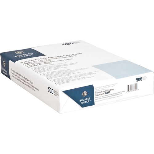 Business Source Premium Multipurpose Copy Paper - 92 Brightness - Letter -  8 1/2 x 11 - 20 lb Basis Weight - 5 / Carton - 2500 Sheets - 500 Sheets  per Ream - 5 Ream per Case - Acid-free - White