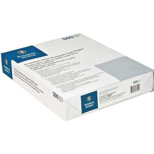 Business Source Premium Multipurpose Copy Paper - 92 Brightness - Letter -  8 1/2 x 11 - 20 lb Basis Weight - 5 / Carton - 2500 Sheets - 500 Sheets  per Ream - 5 Ream per Case - Acid-free - White