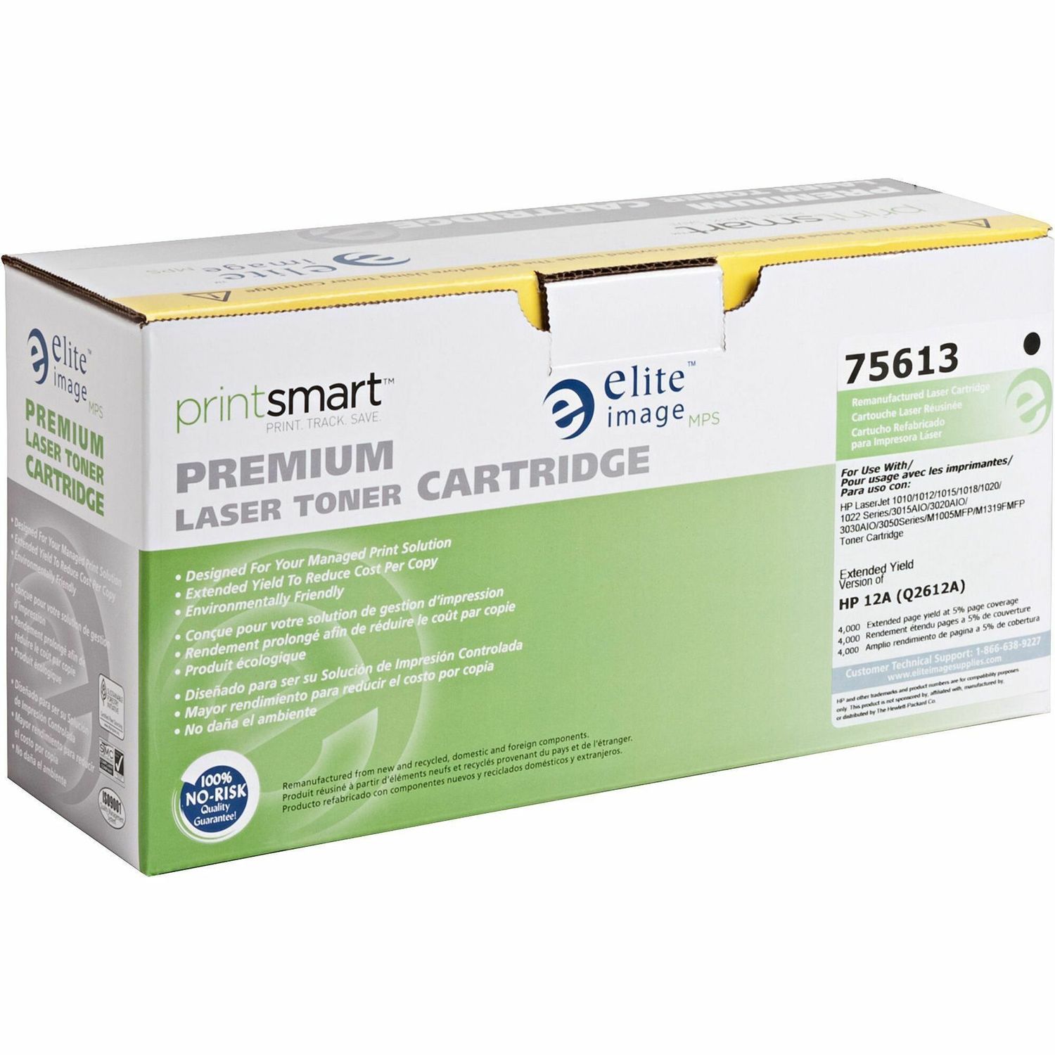 Elite Image Remanufactured Laser Toner Cartridge - Alternative for HP 12A (Q2612A) - Black - 1 Each - 4000 Pages Elite Image Remanufactured Laser Toner Cartridge - Alternative for HP 12A (Q2612A) - Black - 1 Each - 4000 Pages