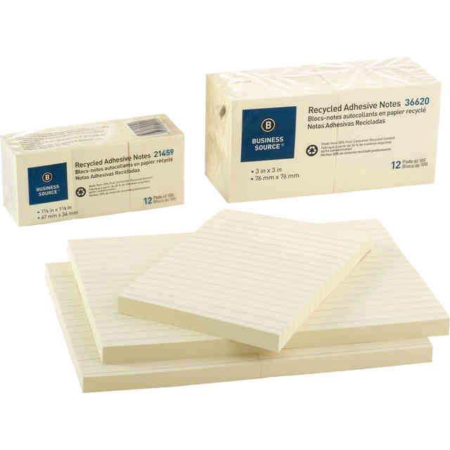 Business Source Yellow Adhesive Notes - 4 Business Source Yellow Adhesive Notes - 4