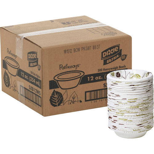 Dixie White Pathways Heavyweight Paper Bowls - 500 Pieces