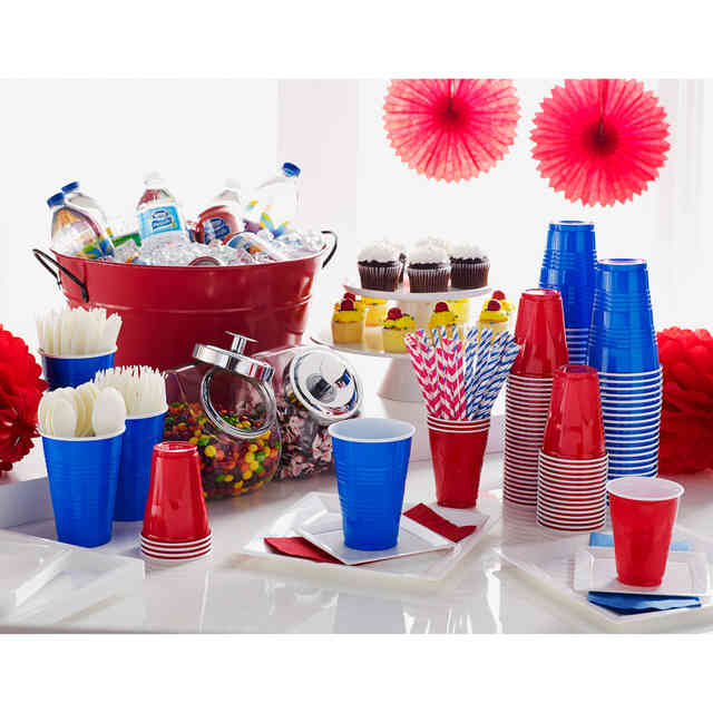 Genuine Joe 16 oz Party Cups - 50 / Pack - Blue, White - Plastic - Party, Cold Drink, Beverage Genuine Joe 16 oz Party Cups - 50 / Pack - Blue, White - Plastic - Party, Cold Drink, Beverage