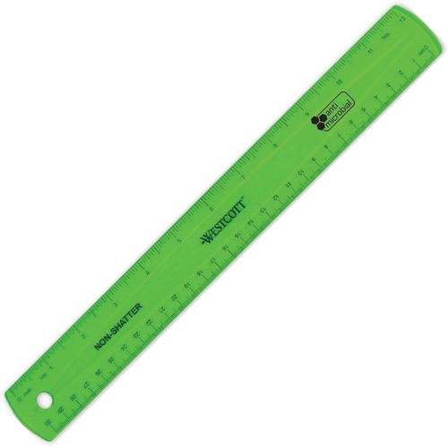 Universal Clear Plastic Ruler, Standard-metric, 12