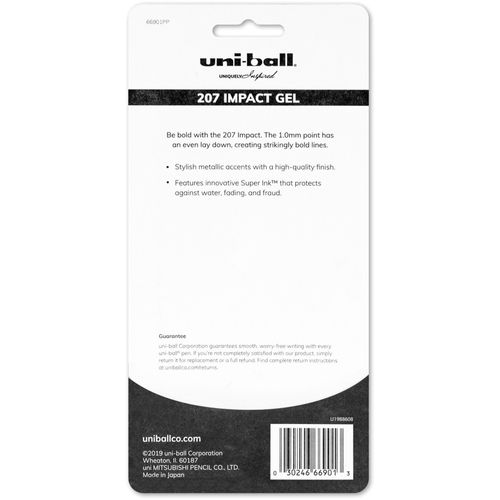 uni ball 207 Retractable Fraud Prevention Gel Pens Bold Point 1.0