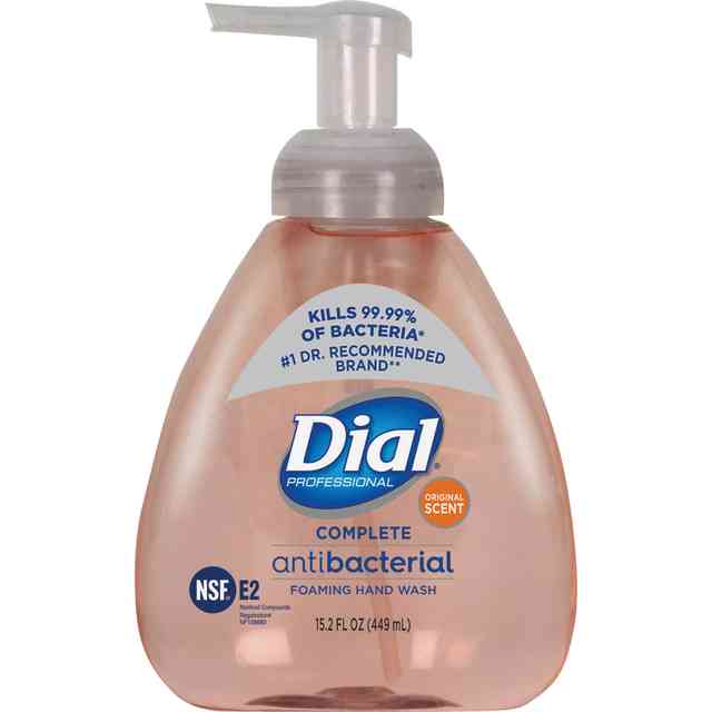 Dial Complete Antibacterial Foaming Hand Wash - Original ScentFor - 15.2 fl oz (449.5 mL) - Pump Bottle Dispenser - Kill Germs - Hand - Antibacterial - Pink - 4 / Carton Dial Complete Antibacterial Foaming Hand Wash - Original ScentFor - 15.2 fl oz (449.5 mL) - Pump Bottle Dispenser - Kill Germs - Hand - Antibacterial - Pink - 4 / Carton
