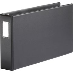 Ledger-Size Round 3-Ring Binder with Label Holder, 2 Capacity, 11x17, Black