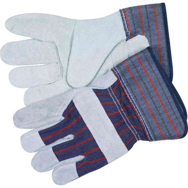 MCR Safety Leather Palm Economy Safety Gloves - Medium Size - Blue - For Assembling, Construction, Landscape - 2 / Pair MCR Safety Leather Palm Economy Safety Gloves - Medium Size - Blue - For Assembling, Construction, Landscape - 2 / Pair