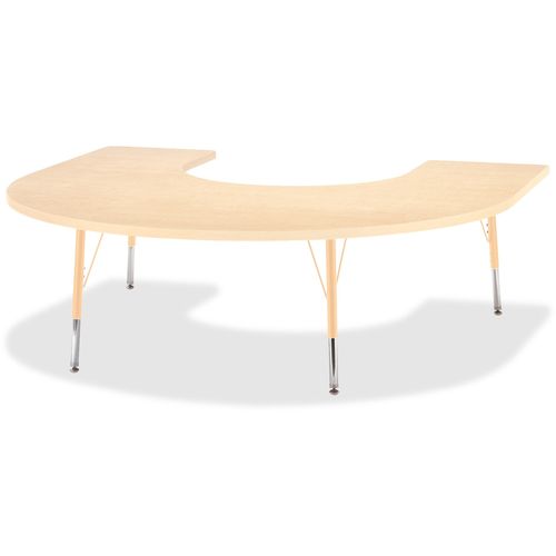 Jonti-Craft Berries 6445JCE251 Horseshoe Activity Table, E-Height (15"-24" Adjustable Height), 66" X 60", Maple/Maple/Camel