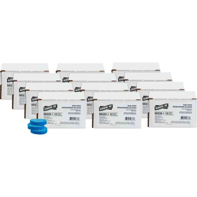 Genuine Joe Non-para Toss Blocks - Non-para Deodorizer, Water Soluble, Acid-free, Biodegradeable - 144 / Carton - Blue Genuine Joe Non-para Toss Blocks - Non-para Deodorizer, Water Soluble, Acid-free, Biodegradeable - 144 / Carton - Blue
