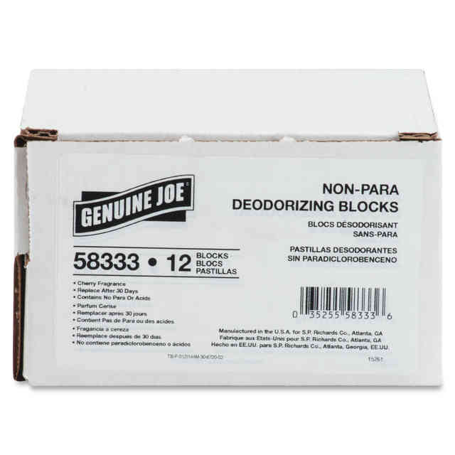 Genuine Joe Non-para Toss Blocks - Non-para Deodorizer, Water Soluble, Acid-free, Biodegradeable - 144 / Carton - Blue Genuine Joe Non-para Toss Blocks - Non-para Deodorizer, Water Soluble, Acid-free, Biodegradeable - 144 / Carton - Blue