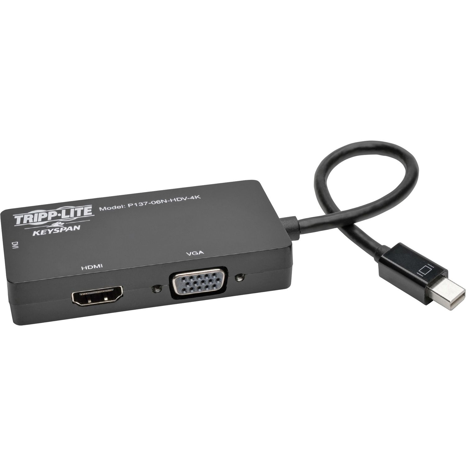 6in Mini DisplayPort to VGA / DVI HDMI Adapter Converter 4Kx 2K by Tripp Lite TRPP13706NHDV4K | OnTimeSupplies.com