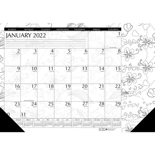 january 2022 calendar coloring pages