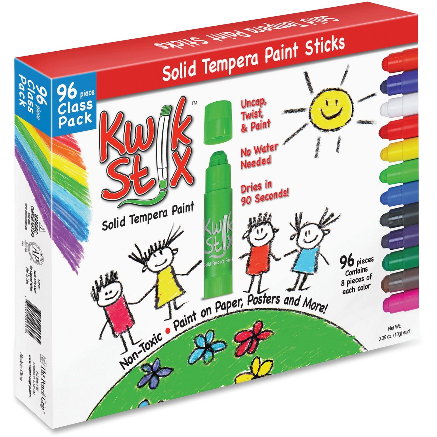 Kwik Stix 96-Piece Tempera Paint Sticks by The Pencil Grip, Inc TPG696