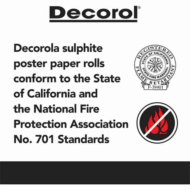 Decorol Flame Retardant Art Roll - Art Project, Mural, Collage, Bulletin Board, Table Cover - 7.44 Decorol Flame Retardant Art Roll - Art Project, Mural, Collage, Bulletin Board, Table Cover - 7.44