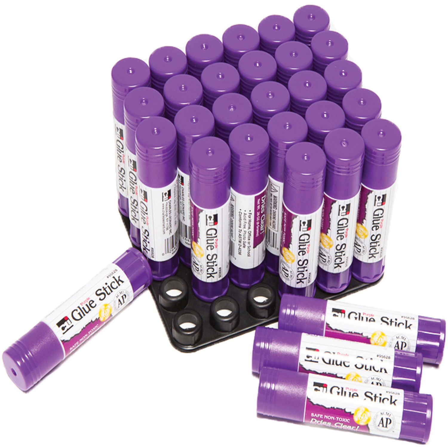 Charles Leonard Purple Glue Sticks - 30 per Pack - Pack of 2