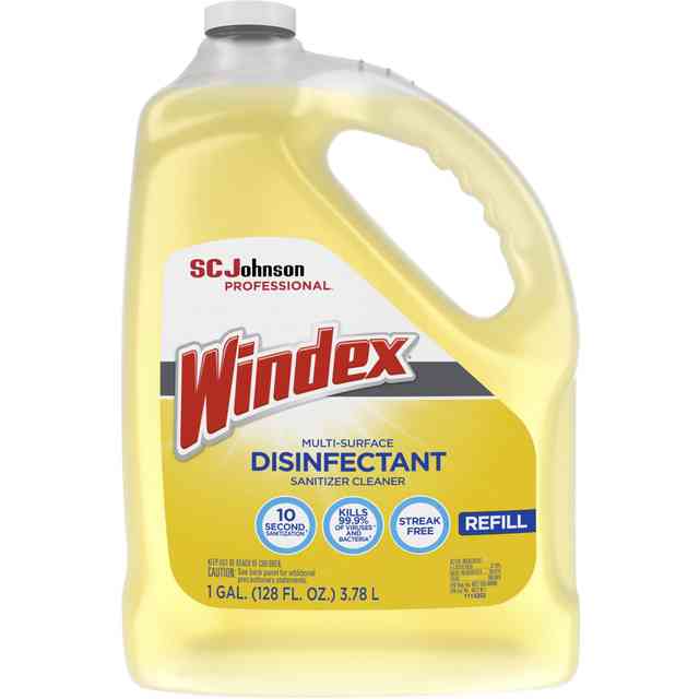Windex Multi-Surface Disinfectant Sanitizer Cleaner - 128 fl oz (4 quart)Bottle - 4 / Carton - Disinfectant, Residue-free, Anti-bacterial - Yellow Windex Multi-Surface Disinfectant Sanitizer Cleaner - 128 fl oz (4 quart)Bottle - 4 / Carton - Disinfectant, Residue-free, Anti-bacterial - Yellow