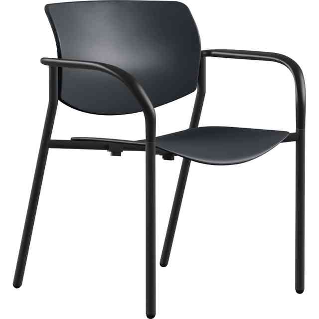 Lorell Heavy-duty Standard-height Stack Chairs - Plastic Seat - Plastic Back - Steel Frame - Black - 4 / Carton Lorell Heavy-duty Standard-height Stack Chairs - Plastic Seat - Plastic Back - Steel Frame - Black - 4 / Carton