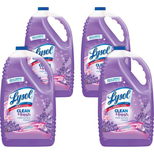 Lysol Clean/Fresh Lavender Cleaner - For Multi Surface - 144 fl oz (4.5  quart) - Clean & Fresh Lavender Orchid Scent - 4 / Carton - Purple