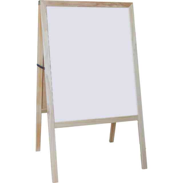 Flipside Dry-erase Board/Chalkboard Easel - Natural White/Black Surface - Hardwood Frame - Rectangle - 1 Each Flipside Dry-erase Board/Chalkboard Easel - Natural White/Black Surface - Hardwood Frame - Rectangle - 1 Each