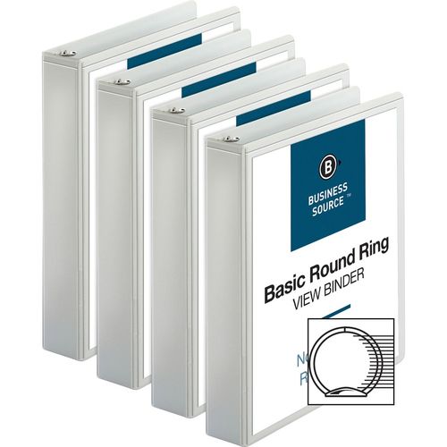 Business Source Round Ring Standard View Binders - 3 Binder Capacity