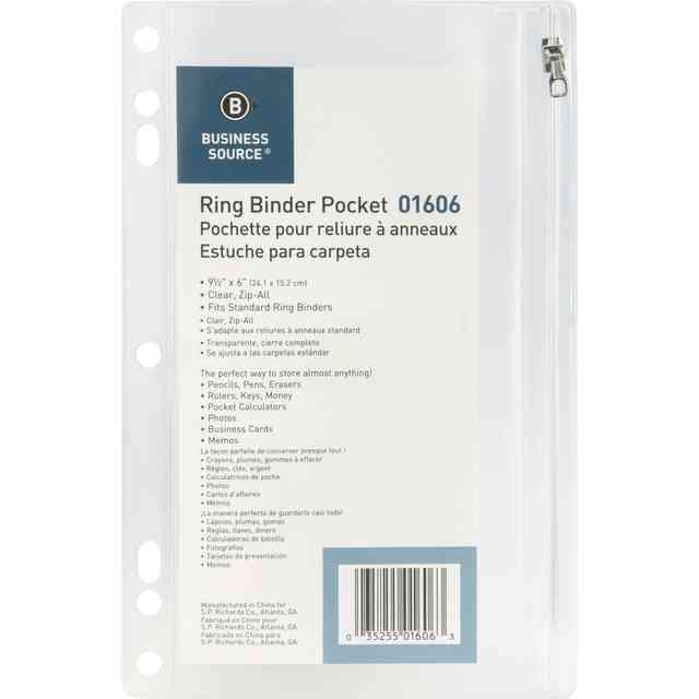 Punched Economy Binder Pocket by Business Source BSN01606