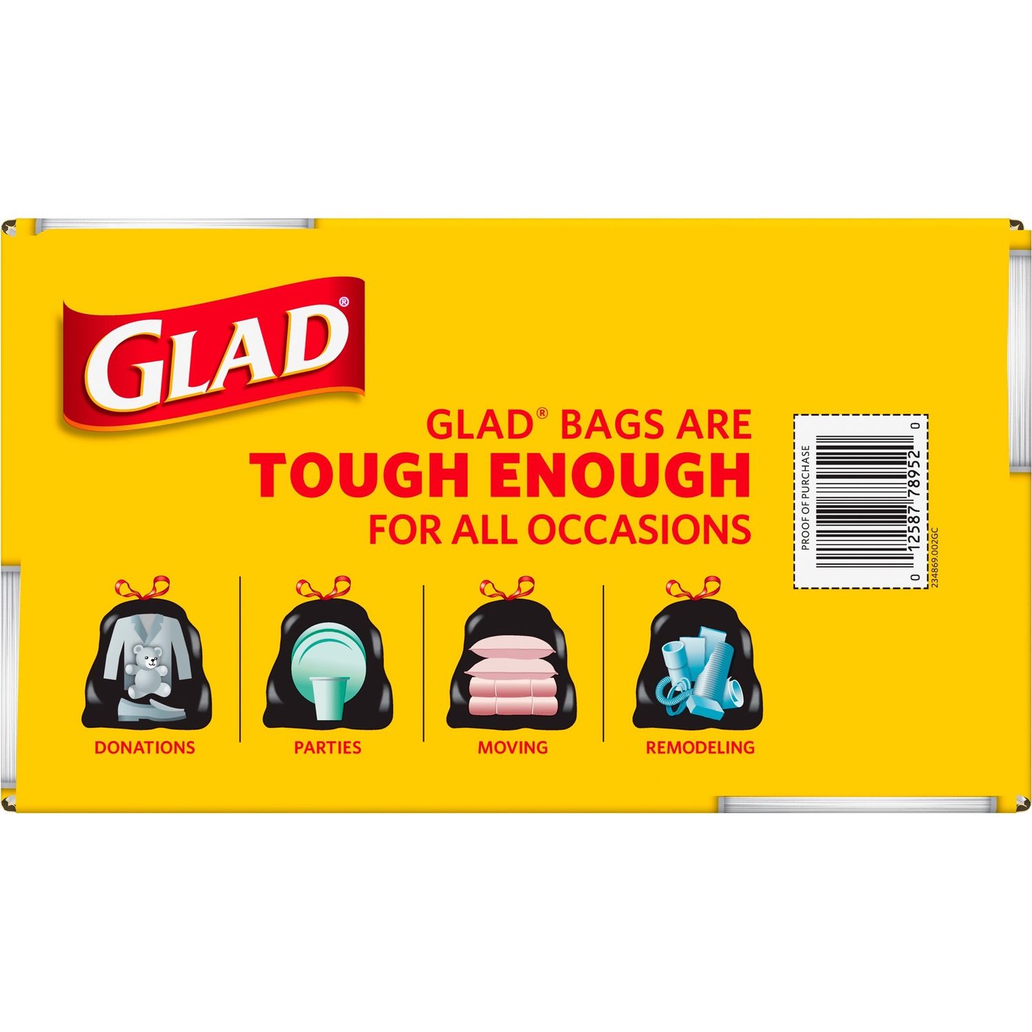 Glad Large Drawstring Trash Bags - Large Size - 30 gal - 30 Width x 32.99  Length - Black - Plastic - 6120/Pallet - Garbage, Indoor, Outdoor