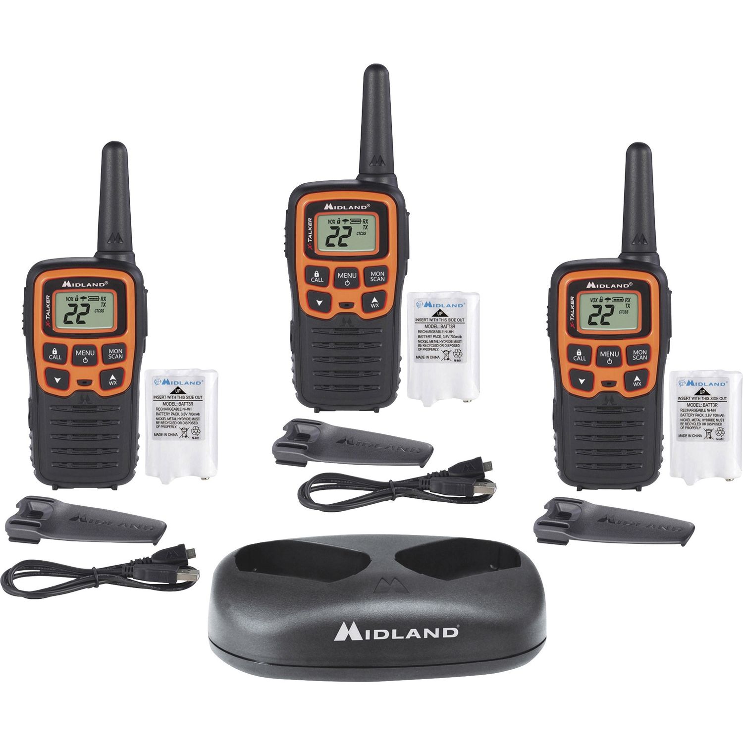 X-TALKER T51X3VP3 Walkie Talkie Three Pack by Midland Radio Corporation  MROT51X3VP3