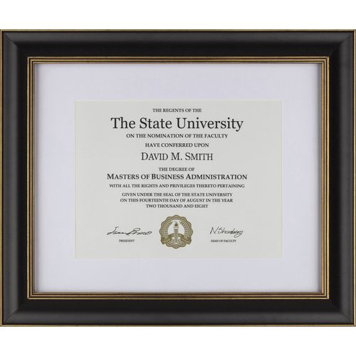 Gold Accent Wood Document Frame by Burnes Home Accents DAXNDTU1215BT