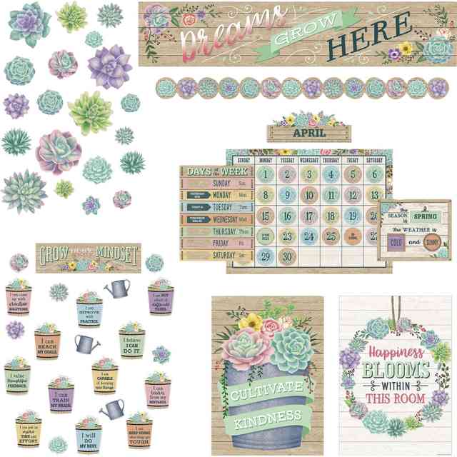 Teacher Created Resources Board Decorative Set - Rustic Bloom - Sturdy, Durable - 1.50 Teacher Created Resources Board Decorative Set - Rustic Bloom - Sturdy, Durable - 1.50