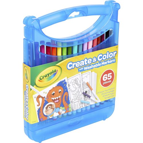 Crayola Super Tips Art Kit - Classroom, Home, Art - Recommended For 4 Year  - 65 Piece(s) - 1.25Height x 9.25Width x 11.30Length - 1 / Kit 