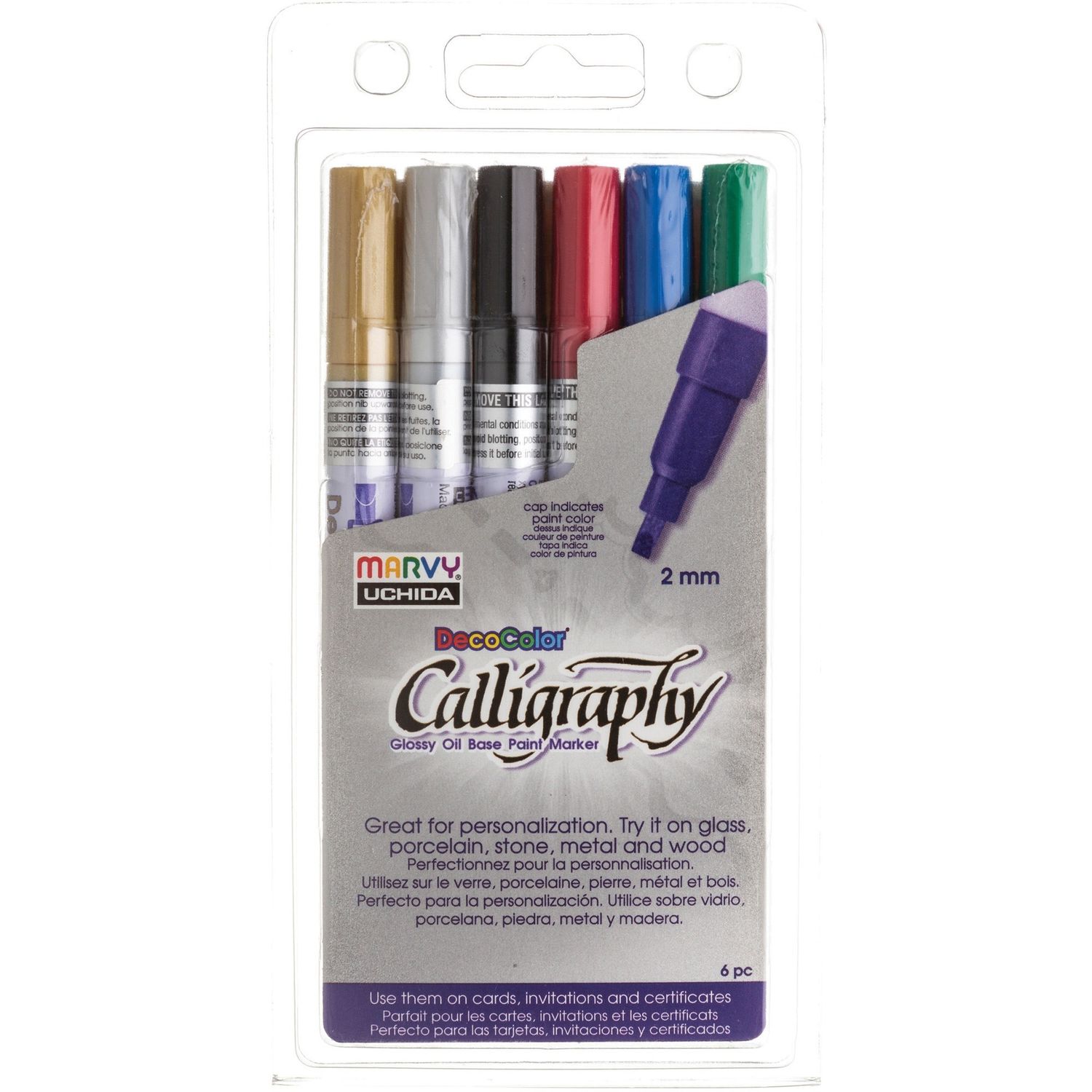 12 Colors Metal Paint Pens-2mm Tip Metallic Marker Pen Set For