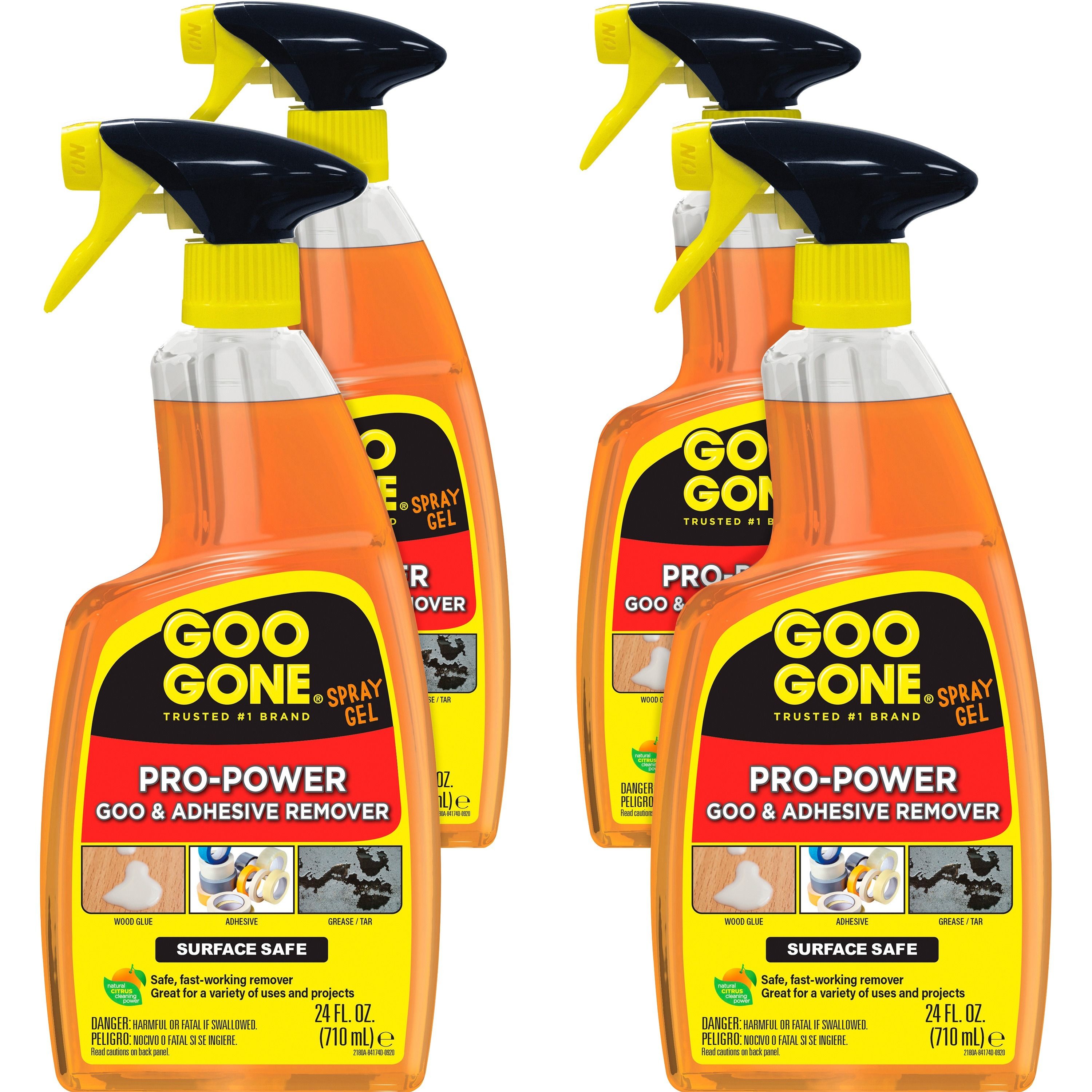 Spray Gel, 24 fl oz, For Tar, Glue, Caulk, Sealant, Tree Sap, Wet Paint, Asphalt, Ink, Marker Soot, Grease, Oil, Orange, Citrus Extract 4 / Carton Spray Gel, 24 fl oz, For Tar, Glue, Caulk, Sealant, Tree Sap, Wet Paint, Asphalt, Ink, Marker Soot, Grease, Oil, Orange, Citrus Extract 4 / Carton