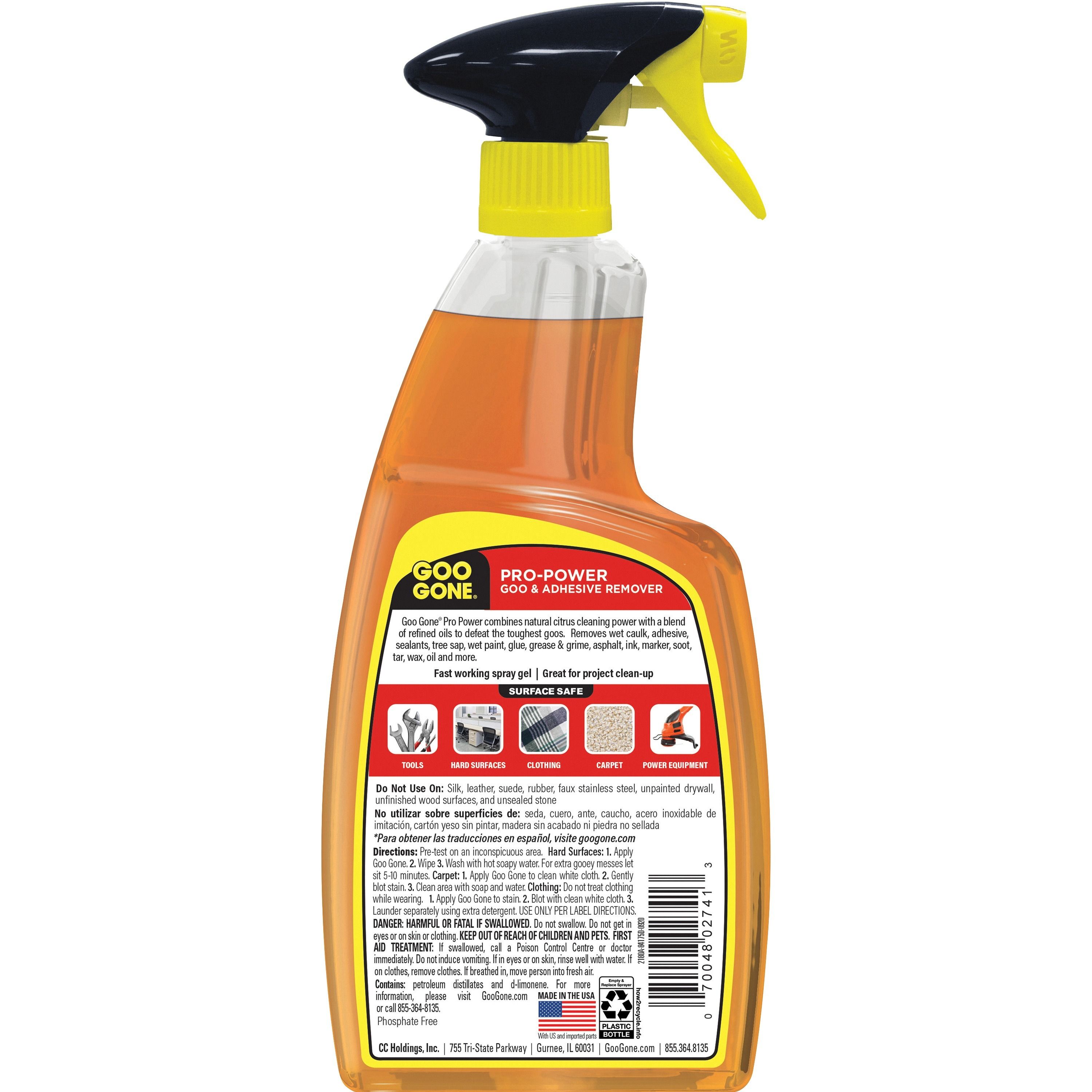 Spray Gel, 24 fl oz, For Tar, Glue, Caulk, Sealant, Tree Sap, Wet Paint, Asphalt, Ink, Marker Soot, Grease, Oil, Orange, Citrus Extract 4 / Carton Spray Gel, 24 fl oz, For Tar, Glue, Caulk, Sealant, Tree Sap, Wet Paint, Asphalt, Ink, Marker Soot, Grease, Oil, Orange, Citrus Extract 4 / Carton