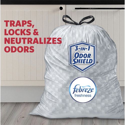 Clorox Glad Febreze Fresh Talll Kitchen Drawstring Bags, Fresh Clean, 13  gal, 23.75 x 25.38 Length x 0.72 mil (18 Micron) Thickness, White, 1Box,  110 Per Box, Home, Office, CLO78563