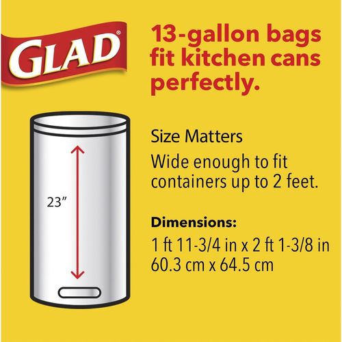 ForceFlex Tall Kitchen Drawstring Trash Bags, 13 gal, 0.72 mil