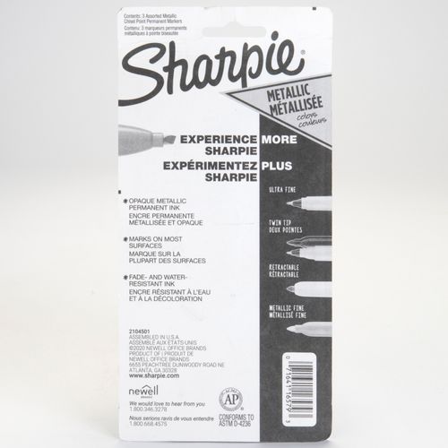 Sharpie Metallic Ink Chisel Tip Permanent Markers