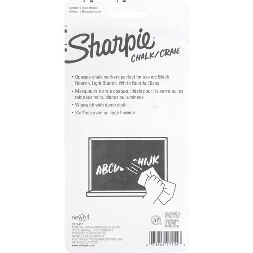 Sharpie Chalk Marker, Wet Erase, White, Medium - 2 chalk markers