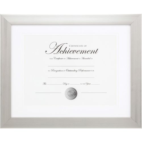 Brushed Silver Document Frame by Burnes Home Accents DAXNDSB1114ST